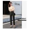 Womens Wool Blend Straight Leg Trousers Winter Casual Tailored Pants Slim Fit