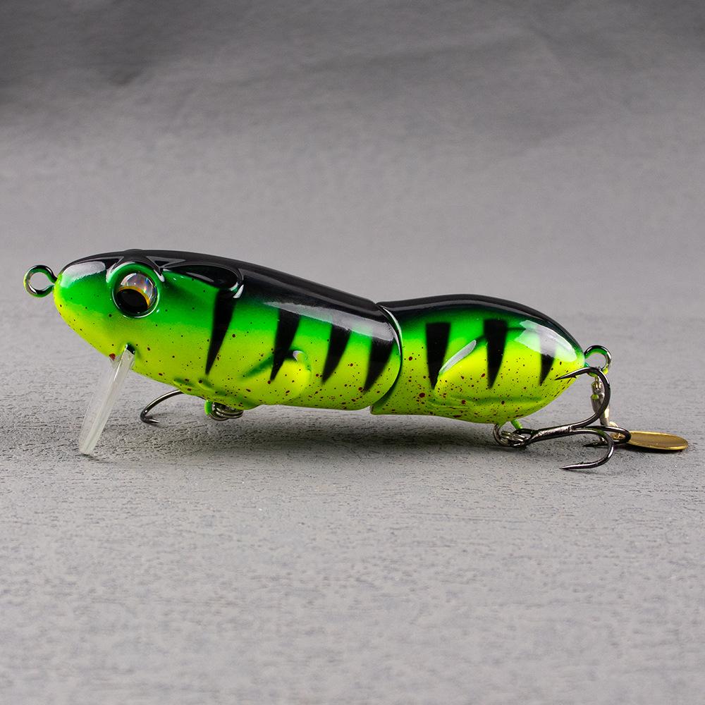 10cm 33g Floating Jointed Mouse Fishing Lure with Spinning Blade, Realistic Topwater Hard Bait Treble Hooks for Bass Freshwater Fishing