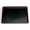 Square Tray Lacquerware 33cm Made In Japan J-kitchens 1-shaku (1.5-inch) (Tray/Obon) Black/Red Non-Slip (ABS Resin)