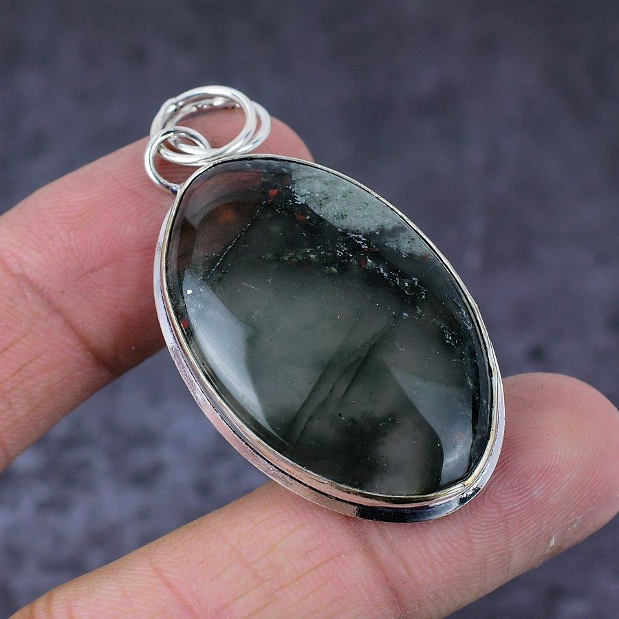 Подвеска ручной работы из стерлингового серебра 925 пробы с натуральным болдер опалом 2,17 дюйма J6q55