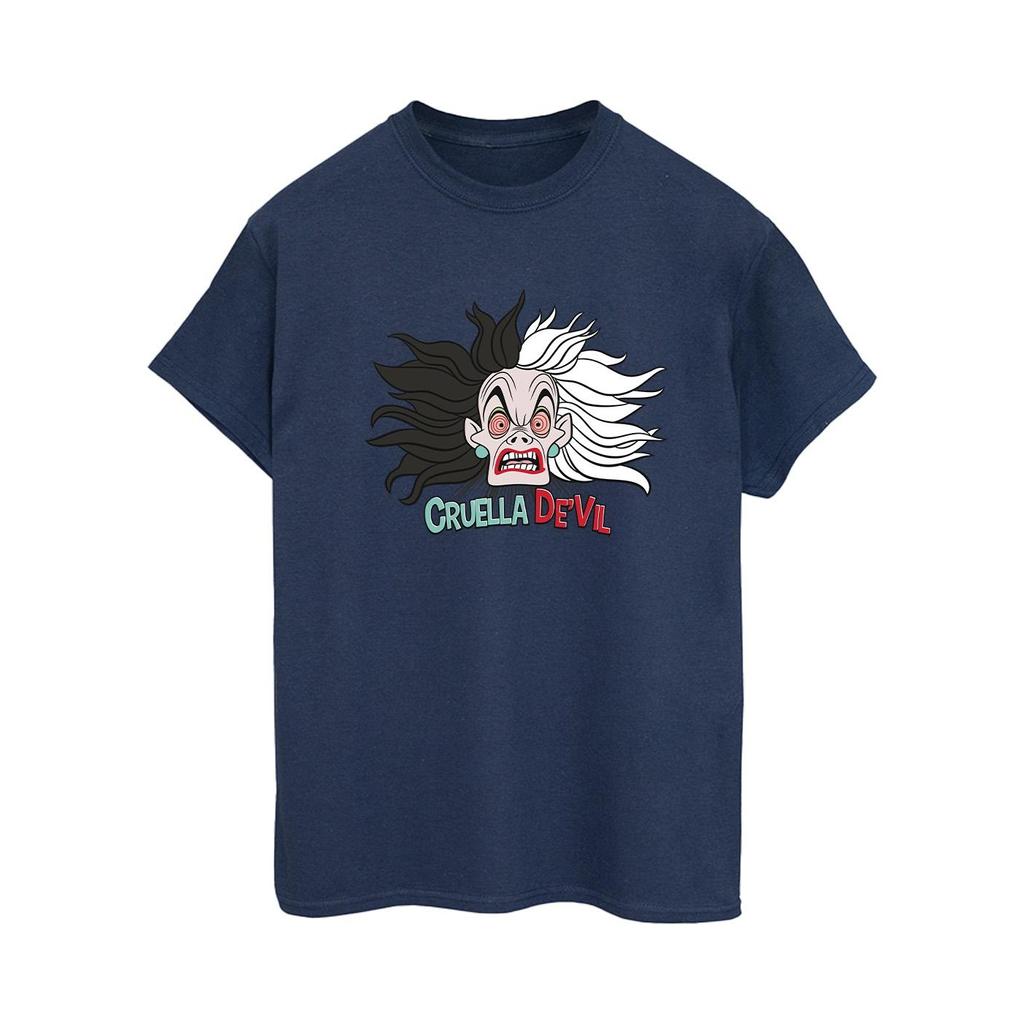 Disney Womens/Ladies 101 Dalmatians Cruella De Vil Crazy Mum Cotton Boyfriend T-Shirt