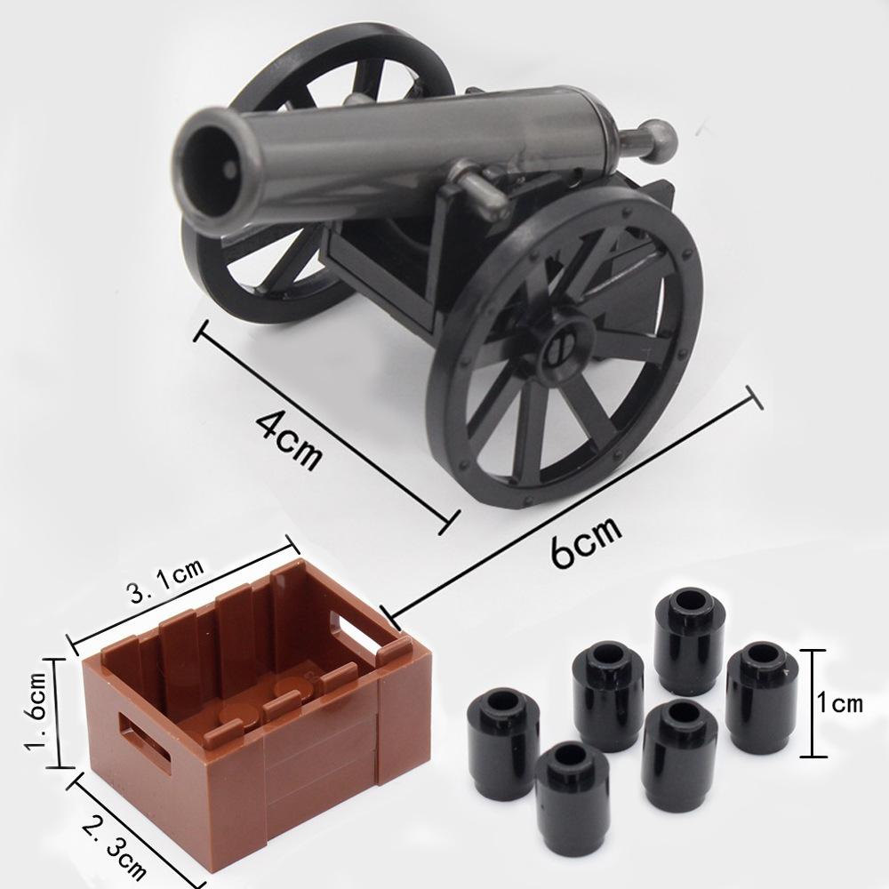 Средневековая военная пушка, маленькая фигурка солдата, строительный блок, пиратский корабль, артиллерийская сцена, украшение, игрушка