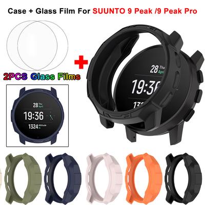 Чехол 2-в-1 + Защитная пленка из закаленного стекла для SUUNTO 9 Peak Pro TPU Защитная пленка для экрана и бампер Защитная крышка для SUUNTO 9 Peak