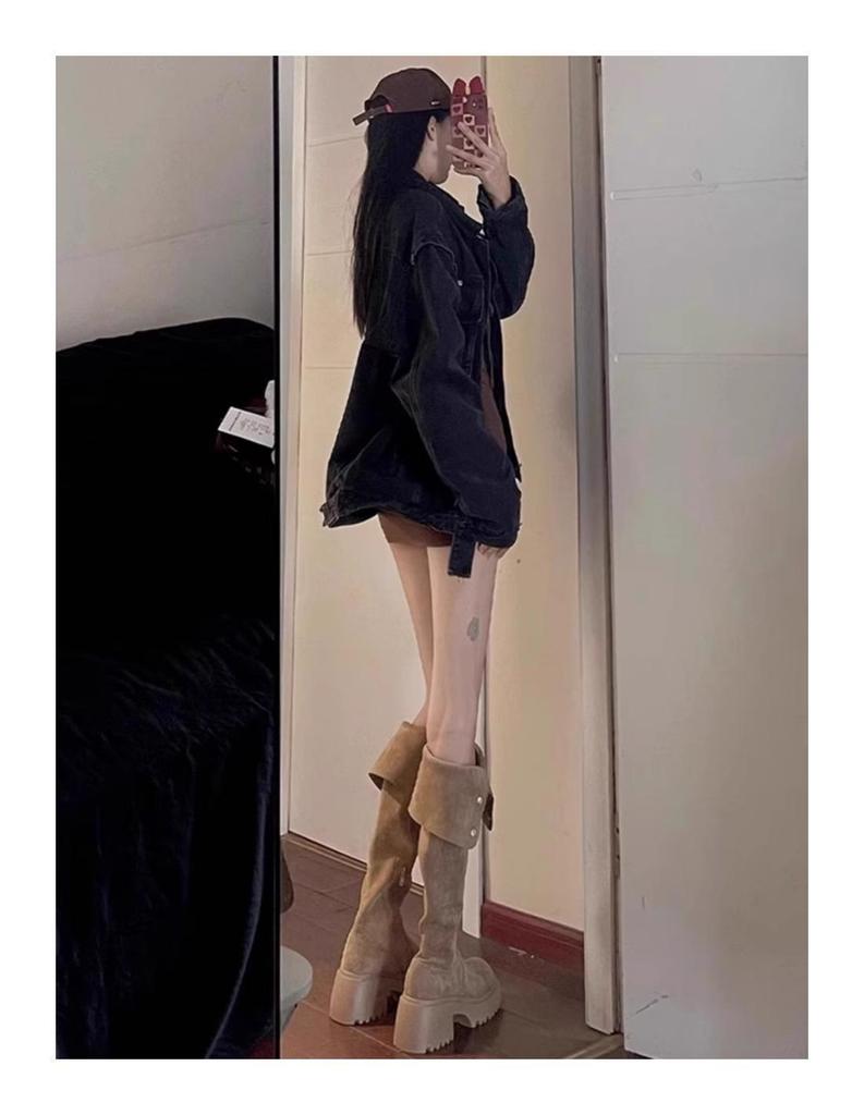 Women's Brown Over-the-Knee High-Heeled Boots: Versatile Slimming Knight Style for Autumn/Winter 2025