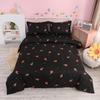 Red Mushroom Kawaii Comforter Set Twin Size Kids Bedding Set Botanical Plant Theme Print Quilt Bed Set for Boys Girls Adults