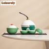 Chinese Dragon Boat Festival Tea Set Kit Set of Cups 1 Pot 3 Cups Tea Maker Camping Portable Organizer Teaset Accessories Gift