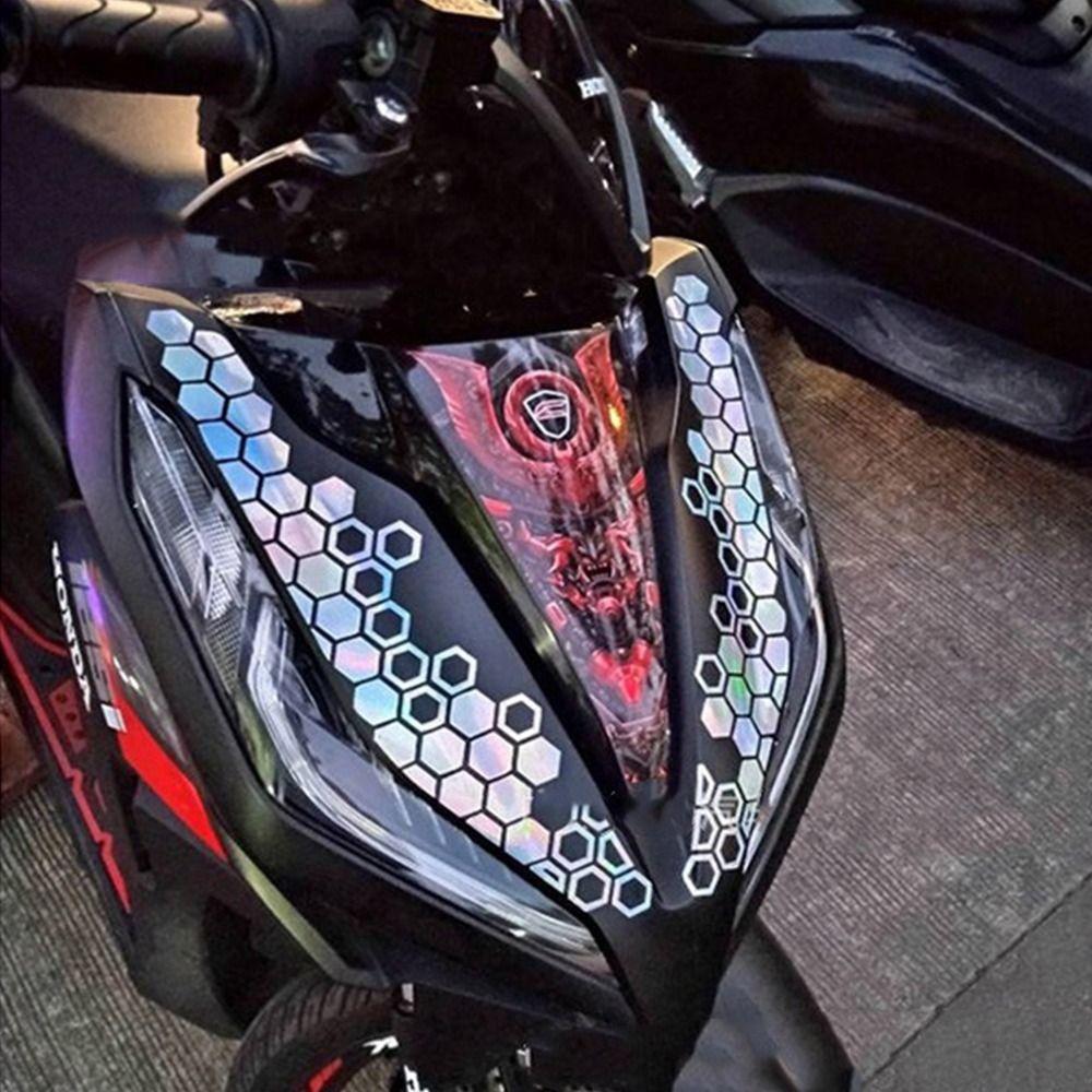 Multicolor Motorcycle Decorative Sticker PET Motorbike Electricbike Honeycomb Decals Bumper Ornament Modification