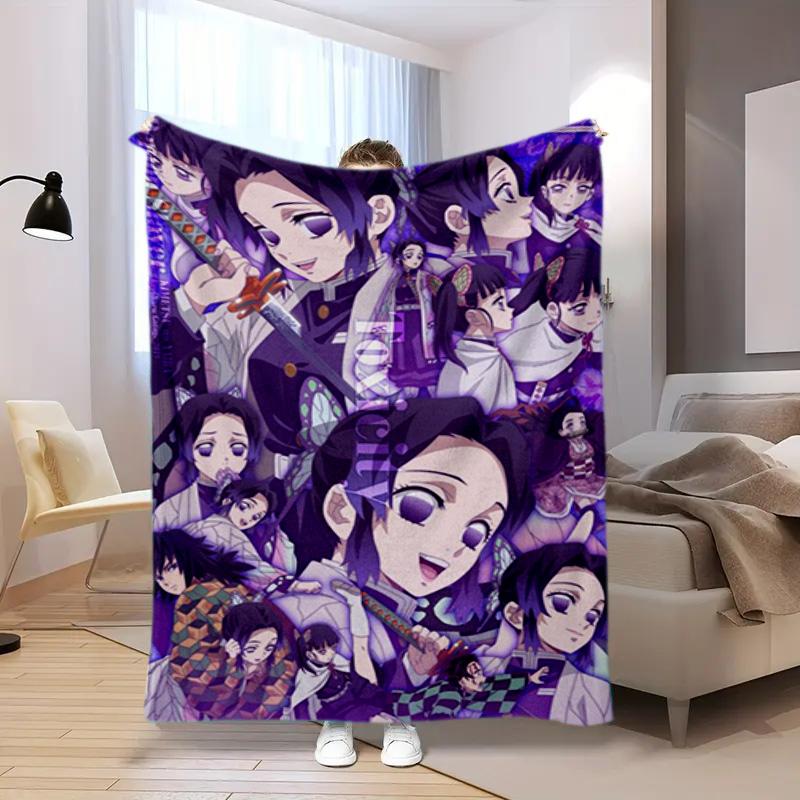 Japanese manga artist Koyoharu Gotouge's Demon Slayer blanket Soft and portable four season home bed, office travel, lunch break, warm blanket K14