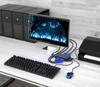 Yinker VGA KVM USB VGA KVM-переключатель с 4 KVM-кабелями и 3 USB-портами для совместного использования 1 монитора с 4 переключателями для клавиатуры и мыши, 4-портовые хабы, компьютеры,