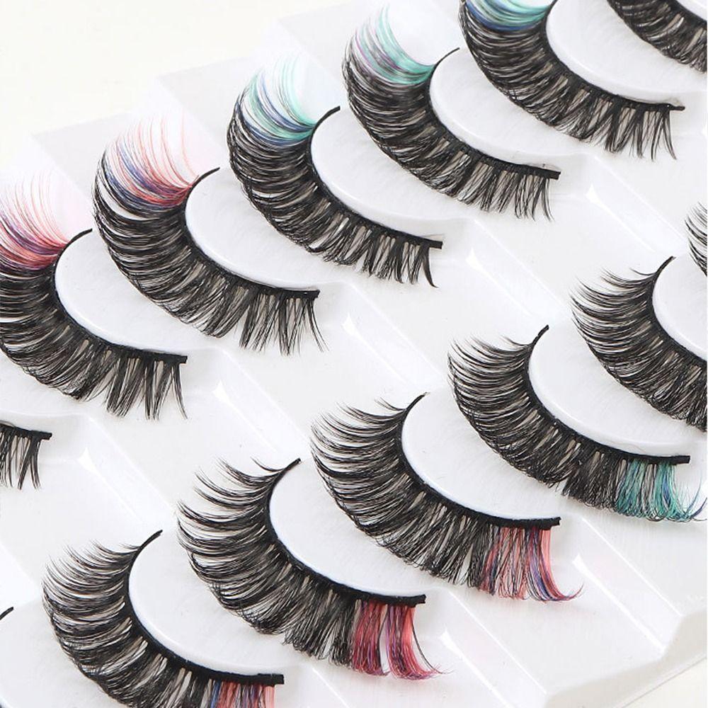 8 пар цветных ресниц яркие цвета 3D завитые накладные ресницы принадлежности для макияжа