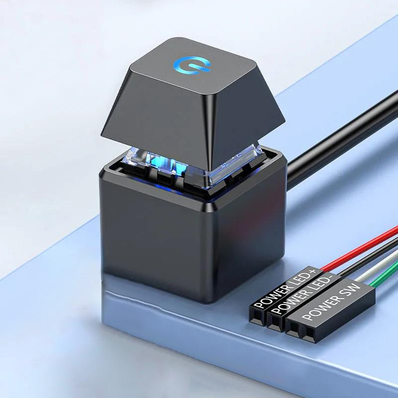 Pushbutton Desktop Computer Switch Pc Motherboard External Start Power 1.8M On/Off Button Extension Cable Round Startup Switch