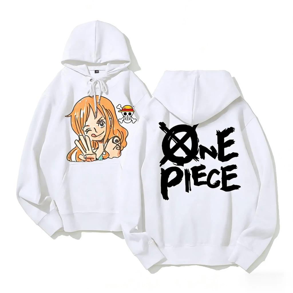 Худи с принтом Нами из аниме One Piece Детское Унисекс Мальчики Девочки Свитшот с капюшоном Повседневная Детская Уличная Одежда Топы