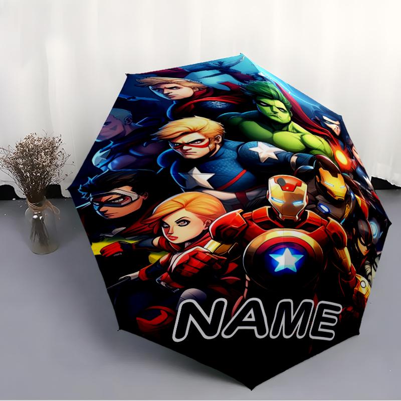 Personalized Name M-Marvel Print Umbrella - Automatic Open/Close, Eight-Rib Durable Frame, Automatic Folding Umbrella