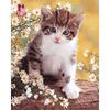 Round Diamond Painting Daisy Cat Embroidery Cross Stitch Rhinestone Mosaic Home Decor