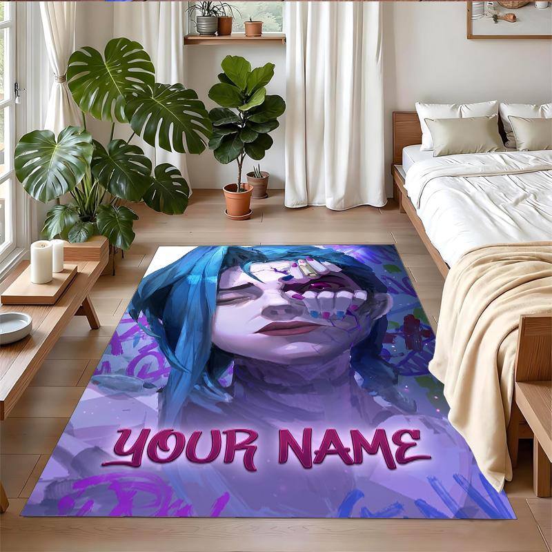 Crystal Velvet Rug Custom Name Text, Soft Non Slip Floor Mat Home DecorArcane