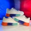 White Shoes for Women Designer Sneakers PU Leather Platform Casual Vulcanized Shoes Woman Rainbow Footwear New Zapatillas Mujer