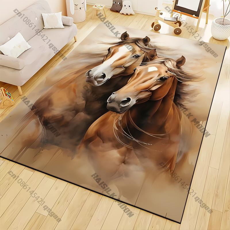 Horse Carpet for Living Room Game Rugs Soft Floor Cartoon Rugs Bathroom Rug Mat Yoga Mat Home Decor Rugs for Bedroom