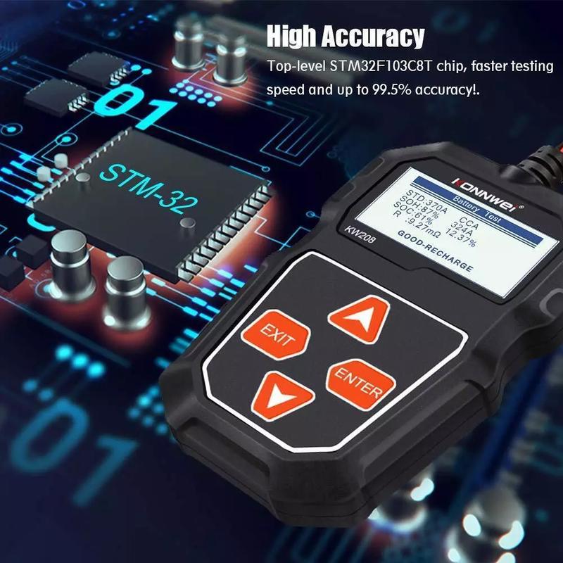 KONNWEI KW208 Car Battery Tester 12V 100 to 2000CCA Cranking Charging Circut Tester Battery Analyzer 12 Volts Battery Tools 2026