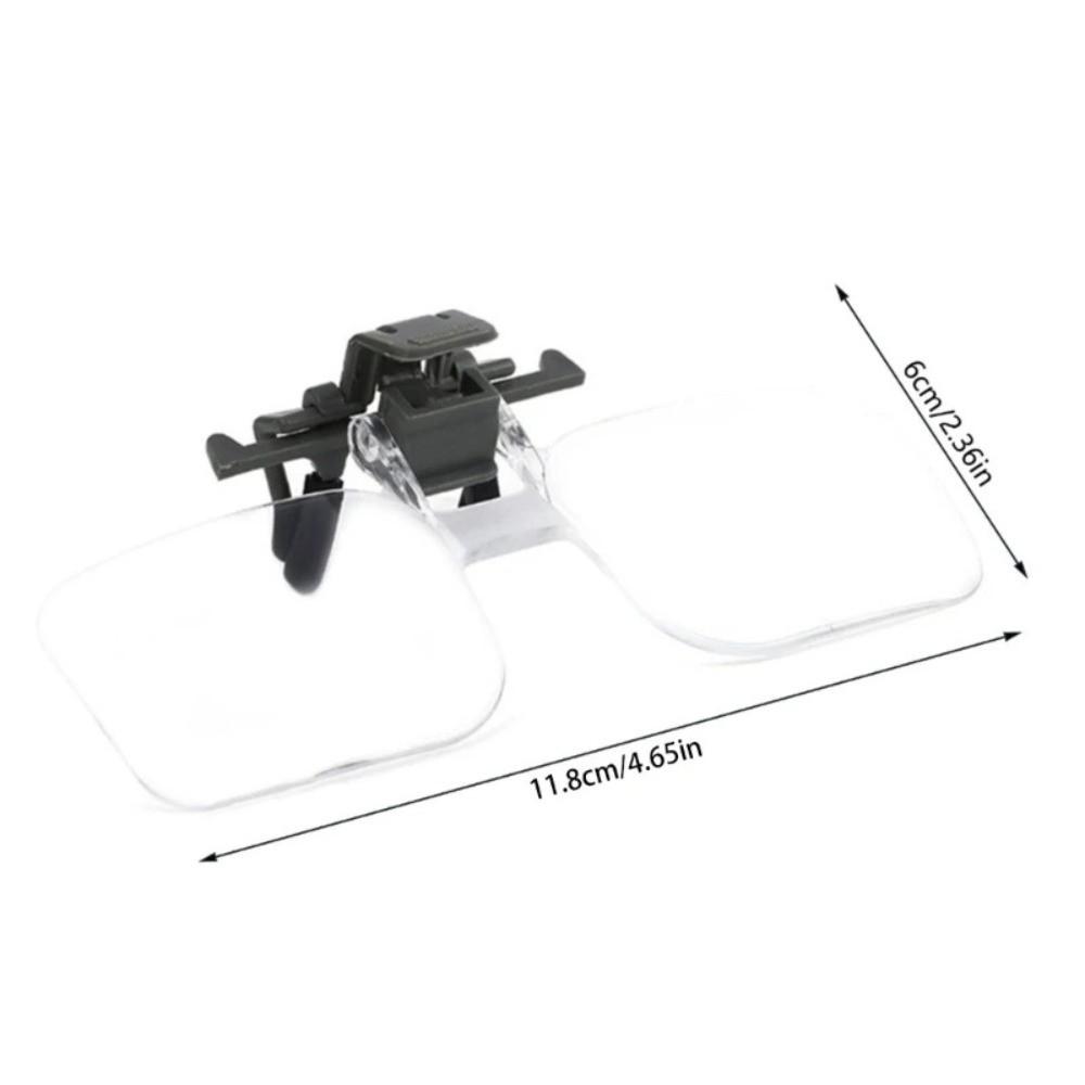 2X Magnification Clip-on Magnifying Glass Detachable Clip on Eyeglass Loupe Elderly Use
