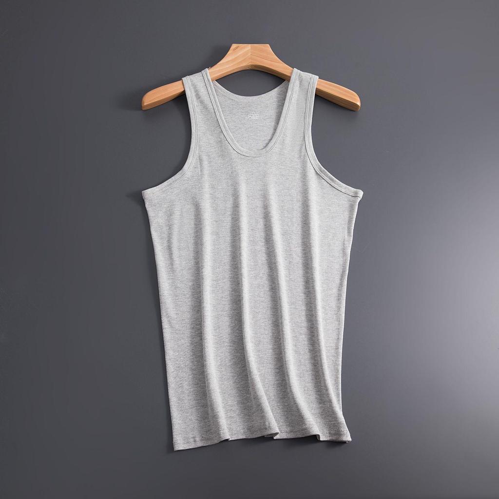 Men's Summer Cotton Ribbed Slim Fit Tank Top with Spaghetti Straps and Racerback.