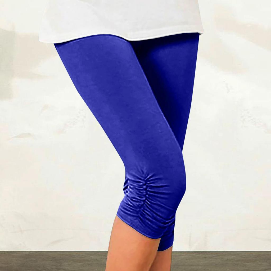 Женские удобные эластичные укороченные плиссированные брюки до бедра