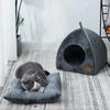 Новое треугольное кошачье гнездо, закрытый кошачий домик, гнездо для питомца, теплое и утолщенное, для глубокого сна, собачье гнездо, товары для питомцев, закрытая кошачья кровать, кошачьи палатки