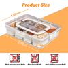 Portable Snackle Box Container  Divided Serving Tray with Lid and Handle Clear Snack Box Organizer for Fruits Candy, Snacks