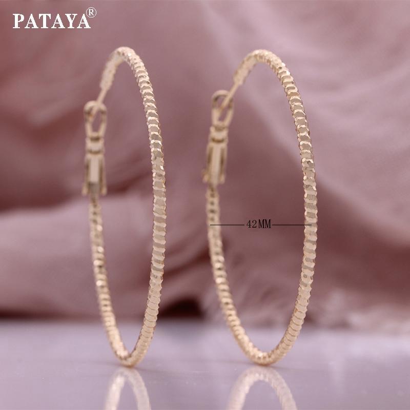 PATAYA Модные персонализированные большие серьги-кольца в стиле журнала