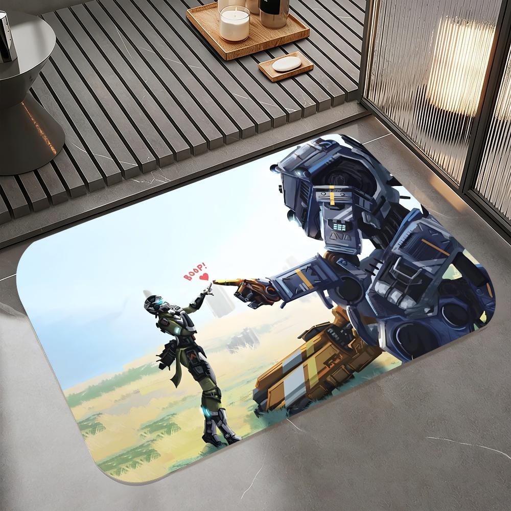 Аниме T-Titanfall II Напольный коврик, Диатомитовый коврик для ванной, Быстросохнущий, Впитывающий, Нескользящий коврик для двери