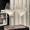 Slanted Mouth Crystal Wine Glass Set - Large, Modern, Creative Luxury Stemware