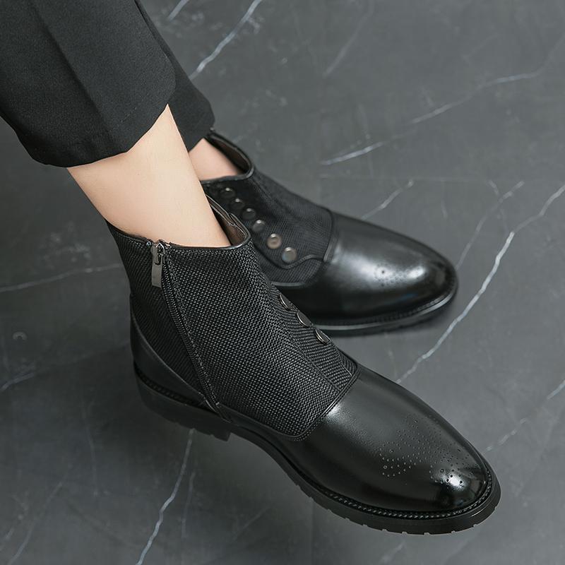 Модные роскошные мужские ботильоны, кожаные туфли, черные, зеленые, высококачественные, на молнии, с пряжкой, ремешком, ботинки челси, офисные, свадебные, под платье, для мужчин