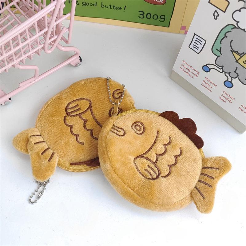 Girl'S New Taiyaki Cute Cartoon Plush Small Coin Purse Lipstick Bag Coin Bag Ideal Choice For Gifts