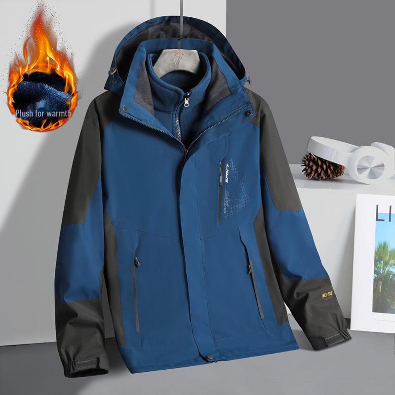 2024 Унисекс ветрозащитный водонепроницаемый 3-в-1 зимний комплект курток для пар - теплое снаряжение для альпинизма