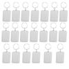 10Pieces Acrylic Blank Clear Keyrings Rectangle Photo Holder Keychain 38x25mm