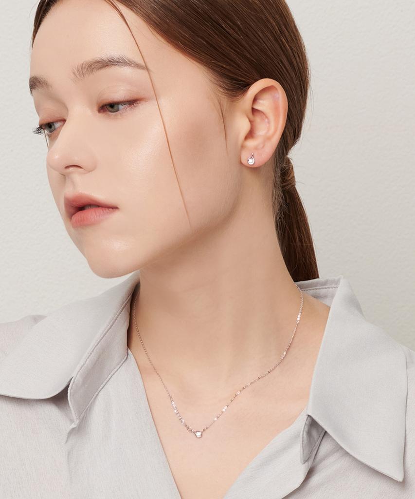 Loveenb [14K Gold] Detail Lab Diamond Earrings