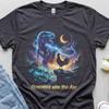 Remember Who You T Rex Howling Shirt - Vintage 90s Animal Graphic Tee - Full Moon Design, Cotton, Unisex Wear