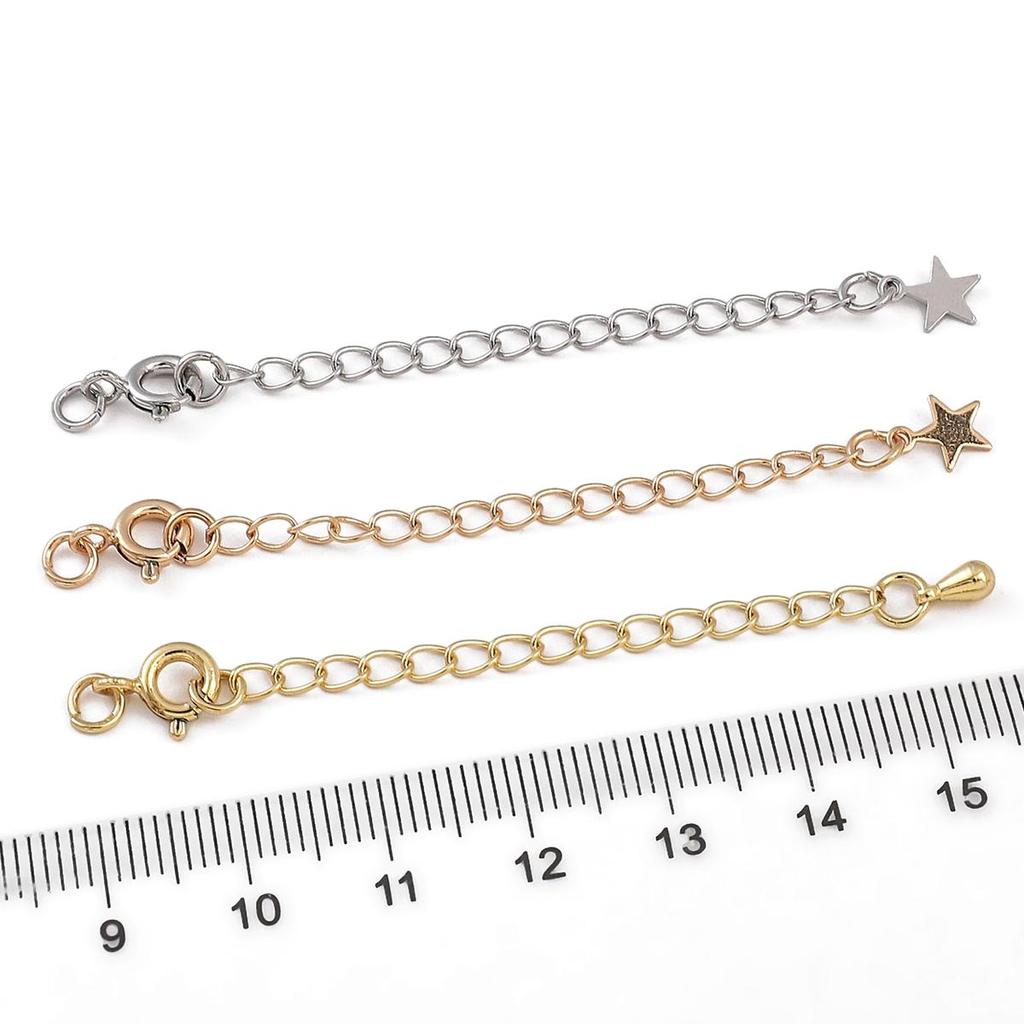 Copper Clad Iron Round Buckle Tail Chain For DIY Jewelry Making Craft Accessories
