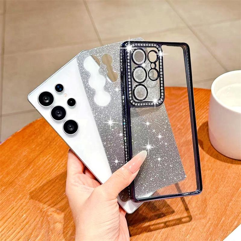 Блестящий чехол для Samsung Galaxy S25 Edge S23 Ultra S24 FE A56 A36 A26 A16 A55 A35 A25 A15 A54 A34 A14 Чехол для iPhone 16 15 Pro Max 14 Plus 13 12