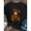 Женские и детские футболки с алфавитом 'Little Bear' европейского размера - Мягкие, дышащие, с коротким рукавом, круглым вырезом, с милым мишкой - Летние наряды, новые стили 2026