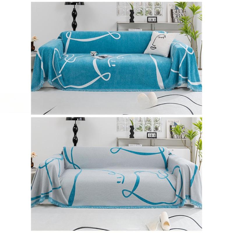 Полотенце для дивана из синели, полное покрытие, ткань «Четыре сезона», универсальное пряморядное цельное нескользящее покрывало, одеяло