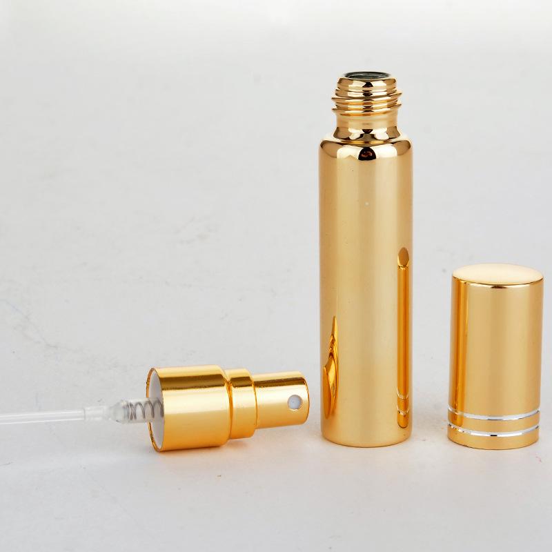 10ml Perfume Sub-bottling Lotion Hydrating Spray Bottle Electroplating UV Glass Tube Spray Bottle