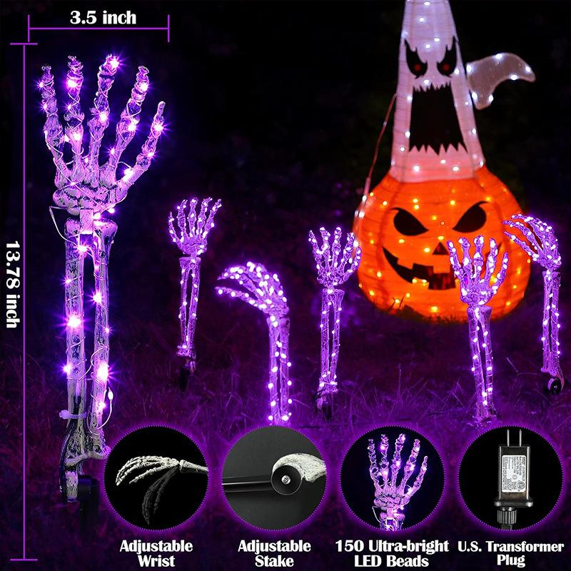 Halloween decorations, glowing ghost hands, Halloween yard lights, ghost hands decoration props