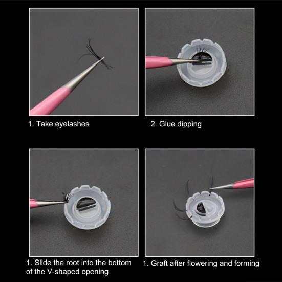 100Pcs/Bag Glue Cup Portable Beauty Accessory Long Usage Term Useful Eyelashes Quick Flowering Holder Stand for Household