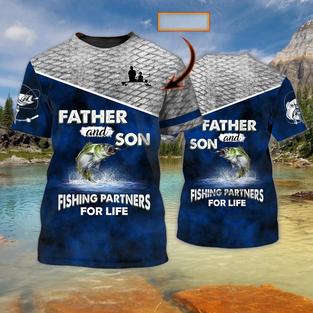 Мужские футболки с надписью «Рыбалка» с персонализированным именем 3D-принтом по всей поверхности, классная летняя футболка унисекс с коротким рукавом