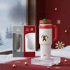 1000ml Ceramic Lined Tumbler with Handle, Large Capacity Vacuum Insulated Coffee Mug,Cartoon Pattern Leakproof Travel Water Cup for Car Office Outdoor