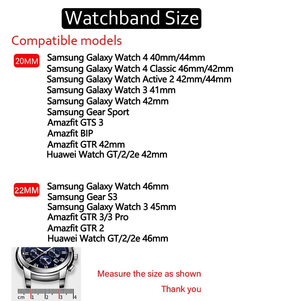 Ремешок 22 мм 20 мм для Samsung Galaxy watch 4 classic/46 мм/Active 2/3/Gear S3/браслет amazfit correa Huawei watch GT 2/3 Pro Band