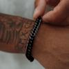 Black Bracelet Stainless Steel Jewelry Bangle Braided Wrap Male Wrist Chain Birthday Gift [SERASAR] Men's Men's