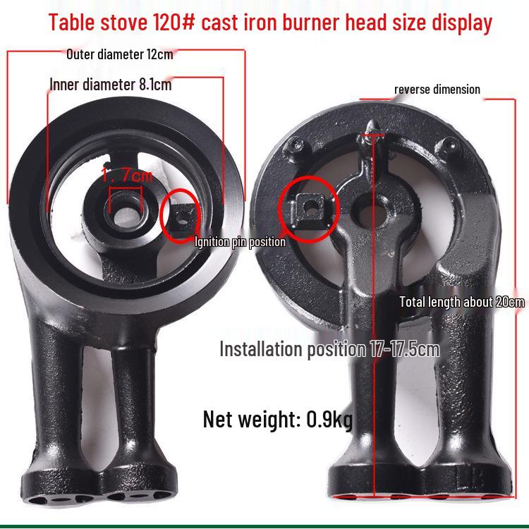 Набор чугунных головок горелок, рассекателей пламени и крышек для газовой плиты