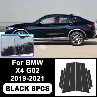 Для BMW X4 G02 - Наклейки на стойки B C Piano Black, Легкие высокие накладки на окна из ПК, Защита от царапин, Детали для внешней стилизации