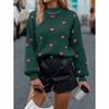 Pullover Women Loose Jumper Long Lantern Sleeve Knitwear Female Autumn Embroidery Heart Women Sweater